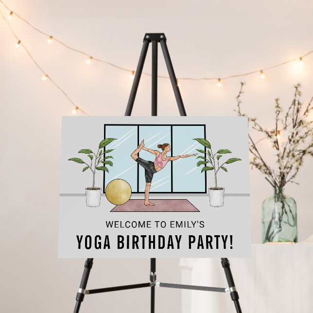 Yoga Dancer Pose Balance Workout Birthday Party Foam Board (In Situ (Stand))