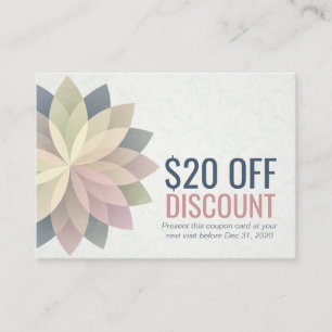 YOGA Discount Coupon Loyalty Colorful Mandala Sign