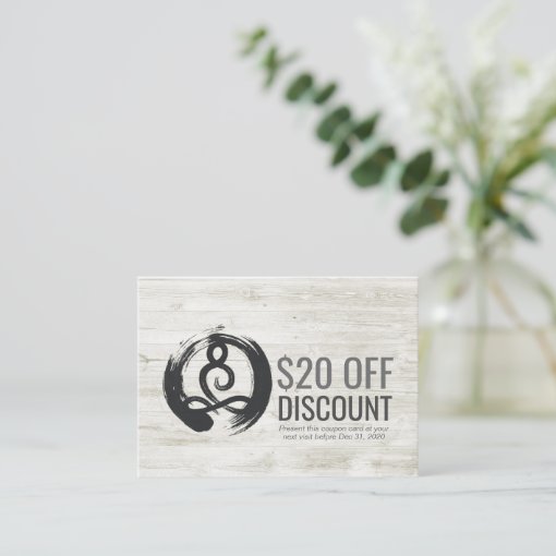 YOGA Discount Coupon Loyalty Meditation Pose Zen Zazzle