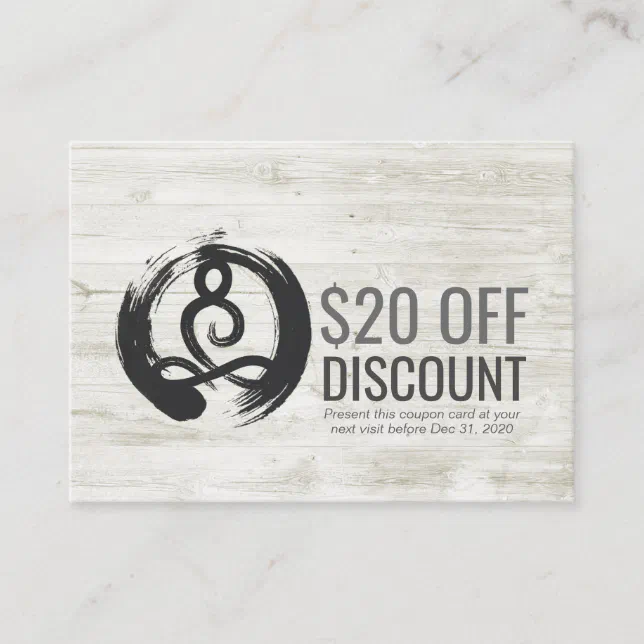 YOGA Discount Coupon Loyalty Meditation Pose Zen Zazzle