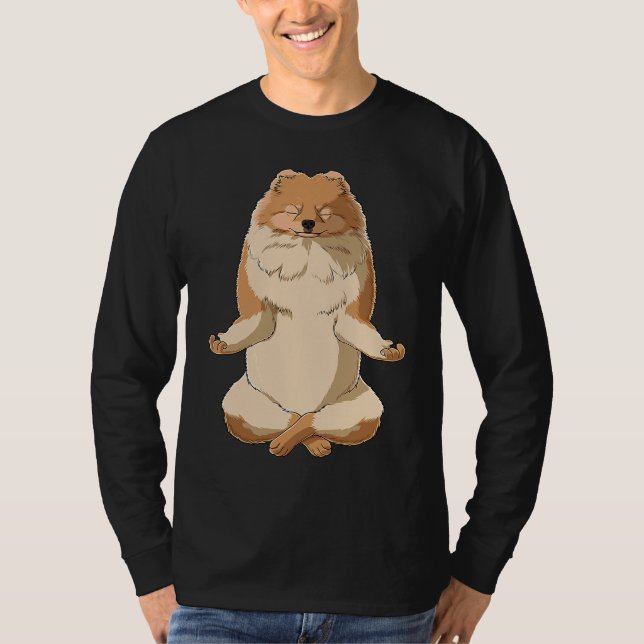 Yoga Dog Pomeranian T-Shirt (Front)
