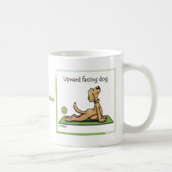 Yoga Dog - Upward Facing Dog Pose Coffee Mug by DancetheNightAway at Zazzle