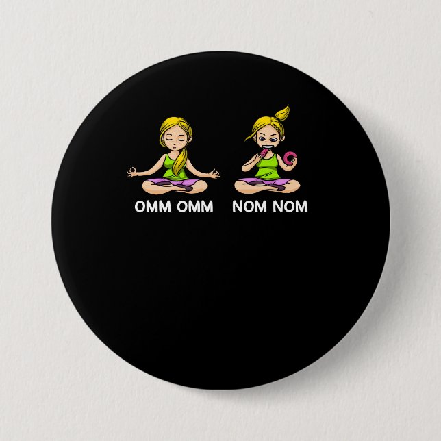 Yoga Donut Zen Meditation Om Funny Joke Button (Front)