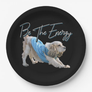 Yoga Downward Dog - Be The Energy Quote Paper Plates