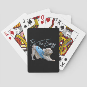 Yoga Downward Dog - Be The Energy Quote Poker Cards