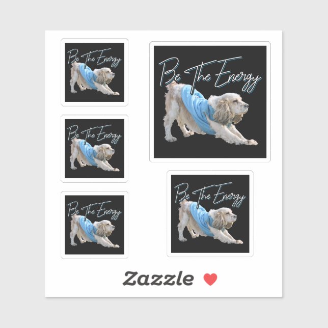 Yoga Downward Dog - Be The Energy Quote Sticker (Sheet)