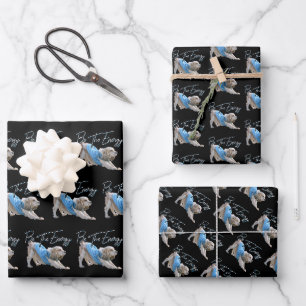 Yoga Downward Dog - Be The Energy Quote Wrapping Paper Sheets