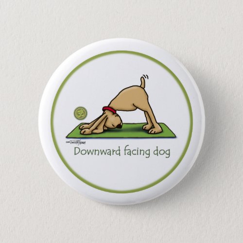 Yoga _ Downward Facing Dog Pinback Button