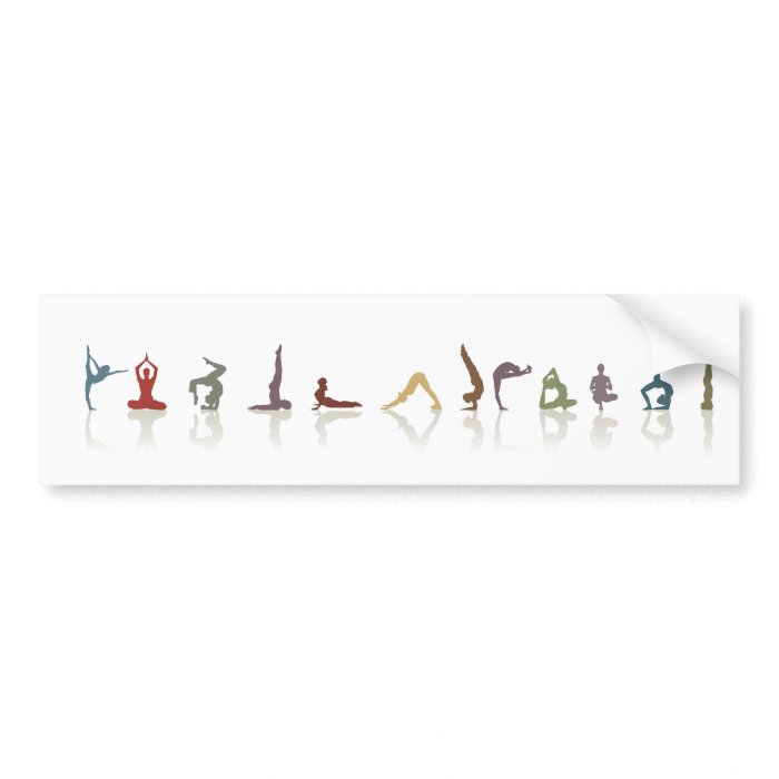yoga earth bumper stickers by motifgraphique