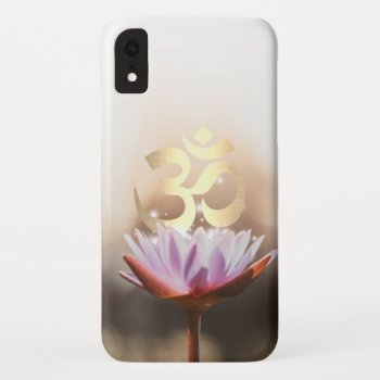 Yoga Elegant Lotus Flower & Gold Om Symbol Iphone Xr Case by caseplus at Zazzle
