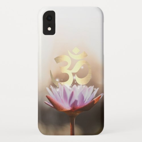 Yoga Elegant Lotus Flower  Gold Om Symbol iPhone XR Case