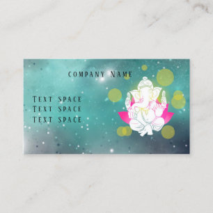 Yoga Elephant Teal Watercolor  Business Card