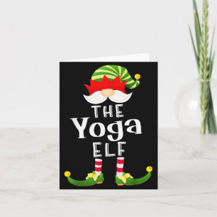 Yoga Elf Group Christmas Funny Pajama Party Card