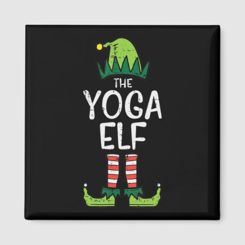 Yoga Elf Xmas PJs Matching Christmas Pajamas For F Magnet