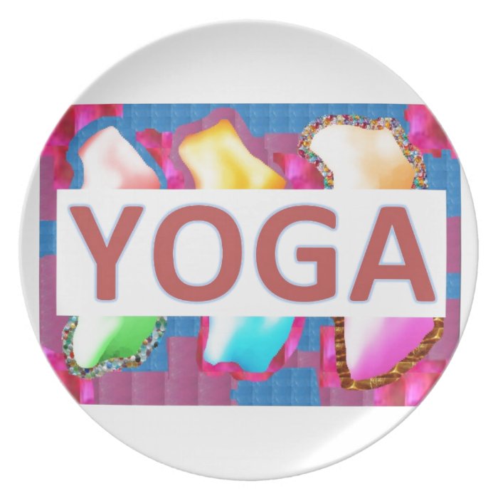 YOGA Enchanting Energy  Script Dinner Plates