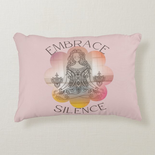 Yoga Enhance Silence Lotus flower for Yoga Lovers  Accent Pillow (Front)