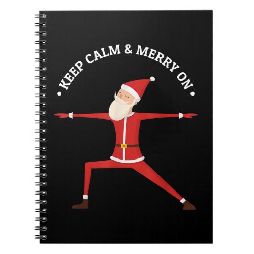 Yoga Fans Merry Christmas Stress Santa Meditation  Notebook