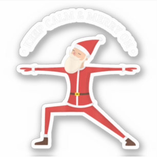 Yoga Fans Merry Christmas Stress Santa Meditation  Sticker