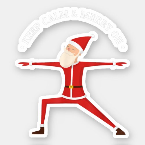 Yoga Fans Merry Christmas Stress Santa Meditation  Sticker