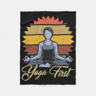 Yoga First Meditation Zen Gift  Fleece Blanket
