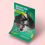 Yoga Fitness Classes Trendy Marketing Photo Gym Flyer<br><div class="desc">Promote your gym classes or yoga studio with this trendy Trainer Flyer design. Featuring a modern teal and yellow design with space for one photo, your logo, tag line or heading, custom text as well as a promotional offer. You can edit all text and colors to create custom gym marketing...</div>