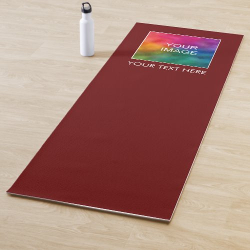 Yoga Fitness Mat Your Text Photo Here Dark Red