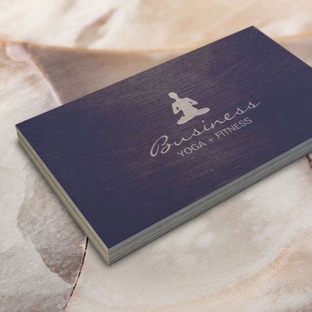 Yoga & Fitness Vintage Purple Elegant Business Card (Creator Uploaded)