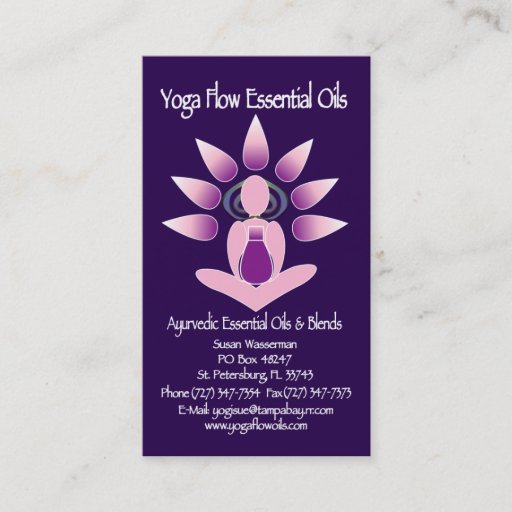 Customizable Yoga Flow Essential Oils Business Card Template
