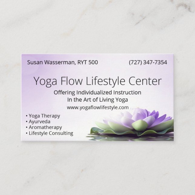 Yoga Flow Lifestyle Center Business Card (Front)