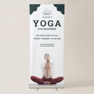 Yoga For Beginner Vertical Retractable Banner