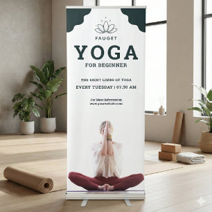 Yoga For Beginner Vertical Retractable Banner