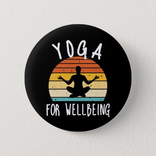 Yoga For Wellbeing Vintage Button