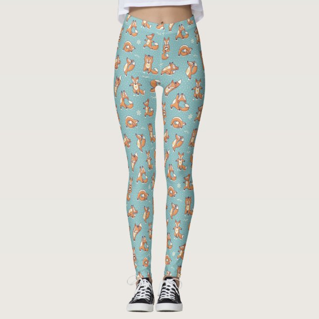 Yoga Foxes Leggings (Front)
