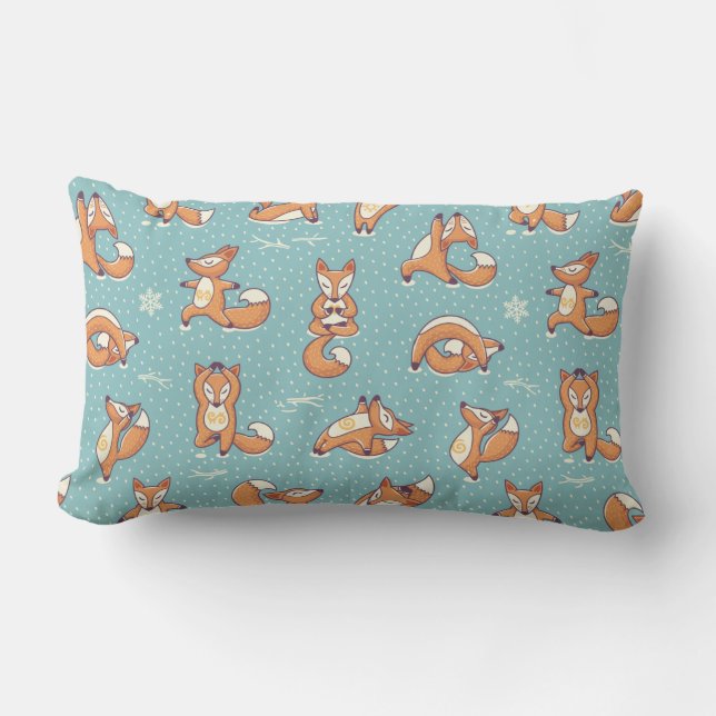 Yoga Foxes Lumbar Pillow (Front)