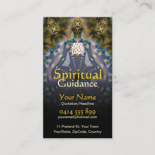 Yoga Fractal Spiritual Guidance Holistic Business Card Templates
