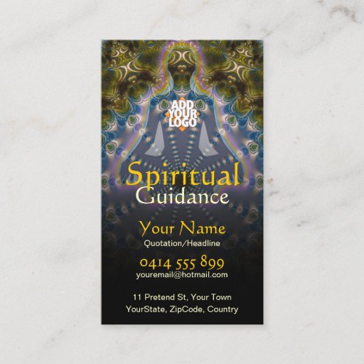 Customizable Yoga Fractal Spiritual Guidance Holistic Business Card Templates