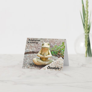 Yoga Frog Loves Chocolate Folded Greeting Card