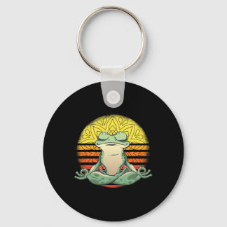 Yoga Frog Meditation Sport Keychain
