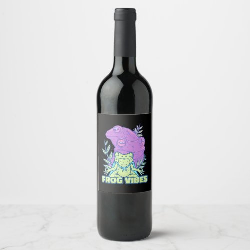 Yoga Frog Vibes Wine Label