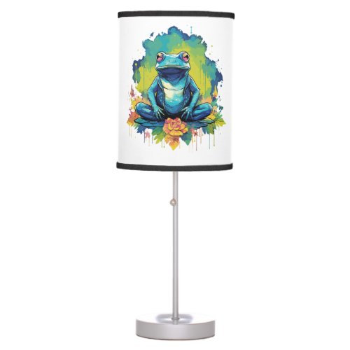 Yoga Frog Watercolor Style Table Lamp