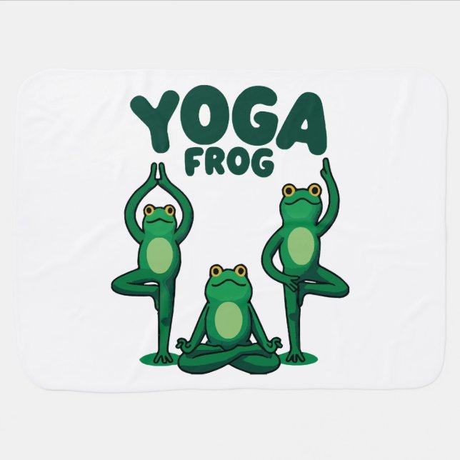 Yoga Frogs Baby Blanket (Horizontal)