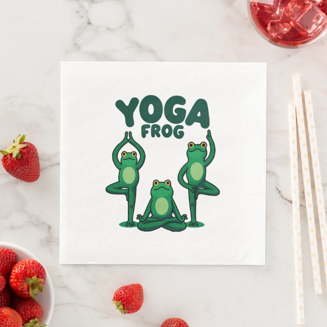 Yoga Frogs Paper Dinner Napkins (Insitu)