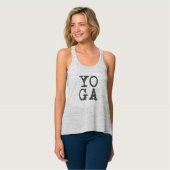 YOGA - Fun, Grey Typography Tank top (Front Full)