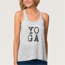 YOGA - Fun, Grey Typography Tank top