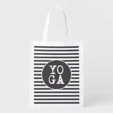 YOGA | Fun Typography - Charcoal Grey Striped