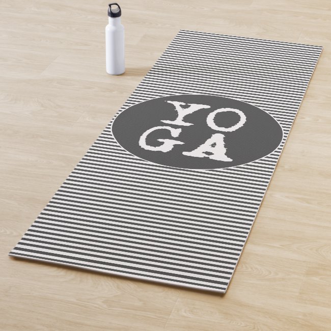 YOGA | Fun Typography - Charcoal Grey Striped