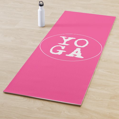 YOGA  Fun Typography _ Hot Pink Yoga Mat