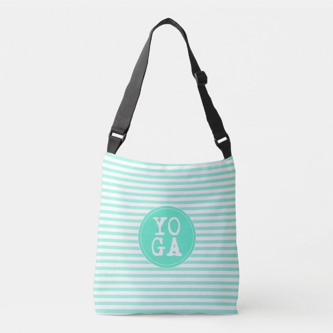 YOGA | Fun Typography - Teal Striped