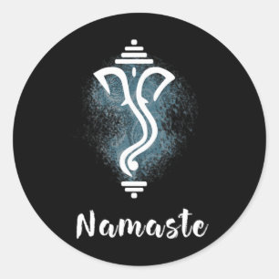 Yoga Ganesha Chakra Namaste Energy Lotus Karma Om  Classic Round Sticker