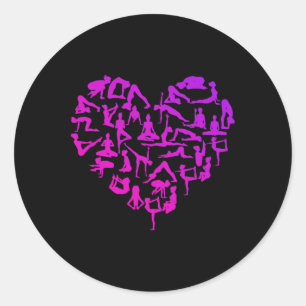 Yoga Gansha Namaste Heart Poses Meditation _1 Classic Round Sticker